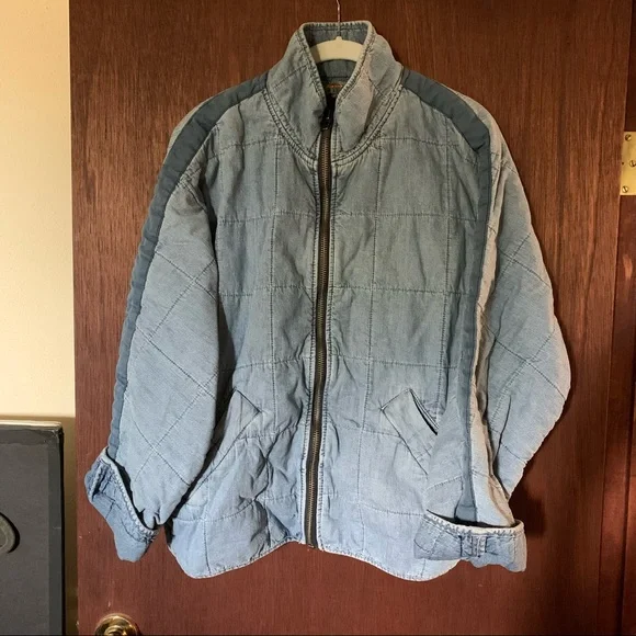 Free People Dolman Quilted Denim Jacket - Picture 4 of 10